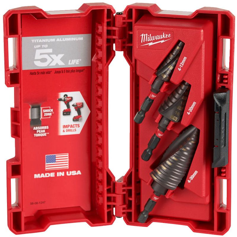 Milwaukee 48899266 Step Drill Set 3 Piece