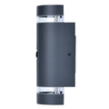 Lutec FOCUS Up & Down Wall Light with PIR Dark Grey Die Cast Aluminium IP44