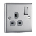 BG Nexus Metal - Brushed Steel 13A 1G with Grey Inserts