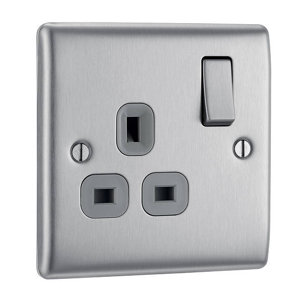 BG Nexus Metal - Brushed Steel 13A 1G with Grey Inserts