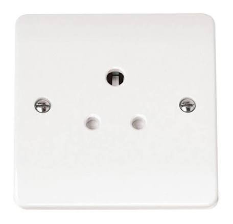 Click Scolmore - 1G 13A Polar White Mode 5A Round Pin Socket Outlet