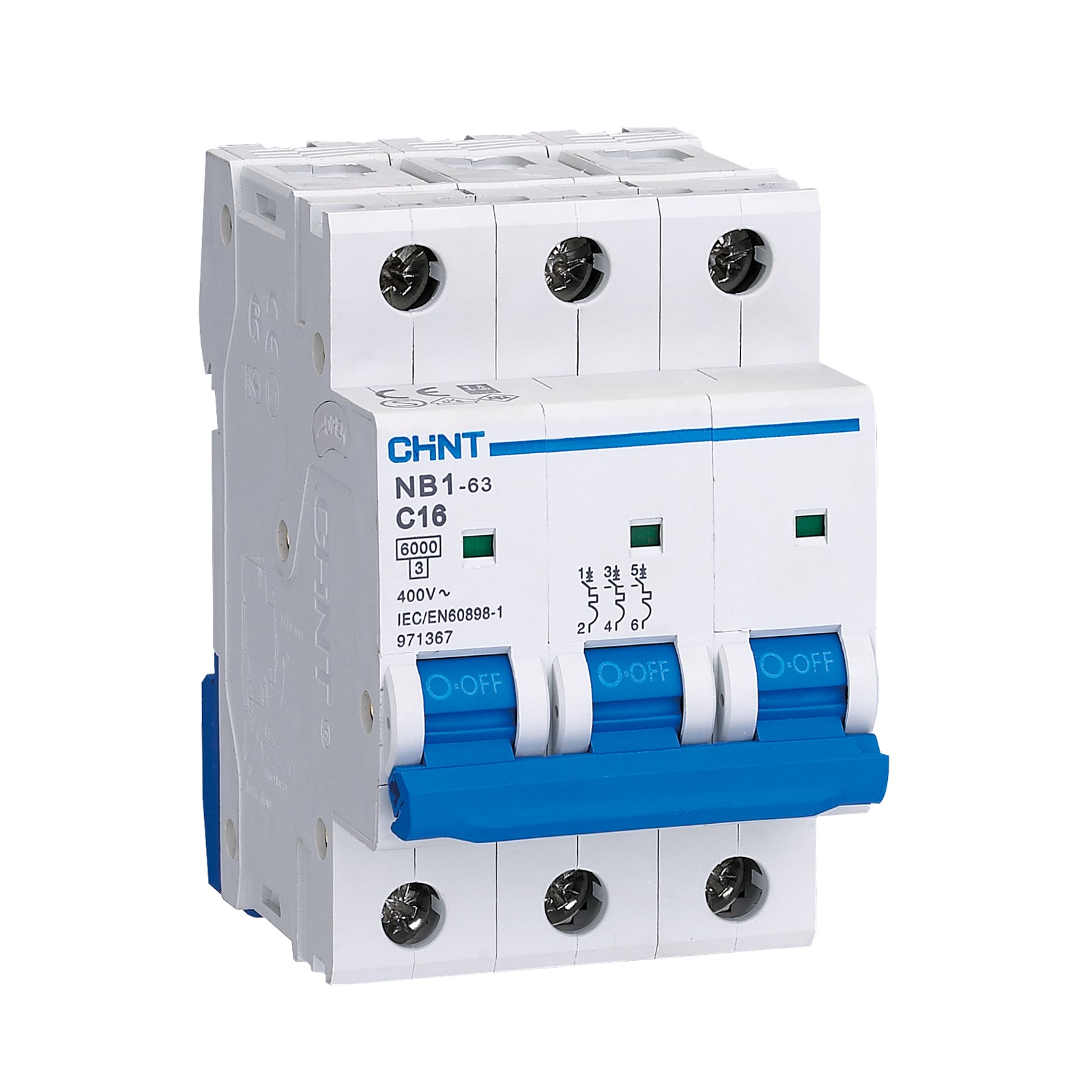 Chint NB1-63D3P40 Triple Pole Type D MCB 40A 6kA