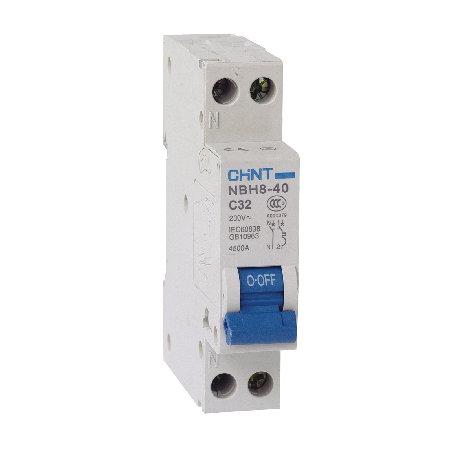 Chint 6A 1 Pole + Neutral C Curve MCB