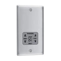 BG Nexus Metal Brushed Steel - Dual Voltage 115/240V - Grey Inserts