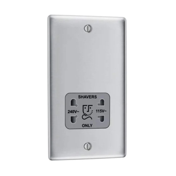 BG Nexus Metal Brushed Steel - Dual Voltage 115/240V - Grey Inserts