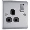 BG Nexus Metal - Brushed Steel 13A 1G with Black Inserts