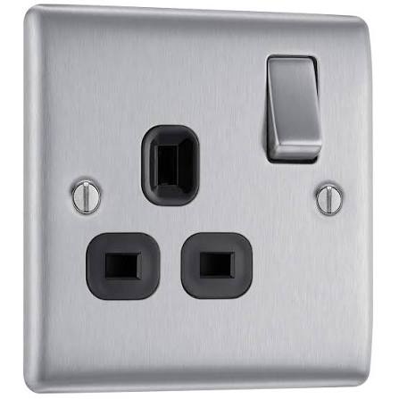 BG Nexus Metal - Brushed Steel 13A 1G with Black Inserts