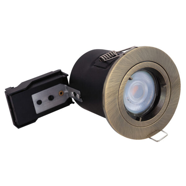 Selectric PUSHGLO-21 IP20 Die-Cast GU10 Downlighter – Fixed – Antique Brass