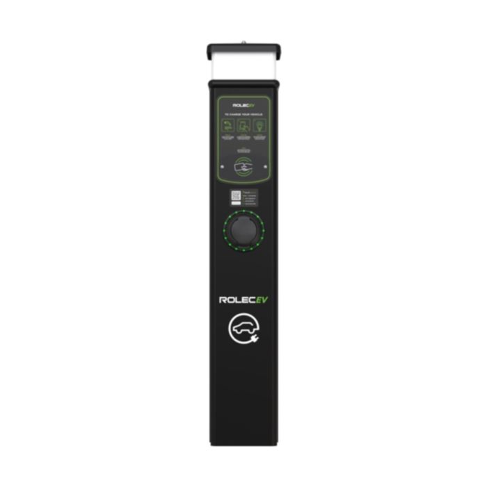 Rolec AutoCharge Smart EV Charging Pedestal - 7.4kW Type 2 Socket Black - ROLEC0011B