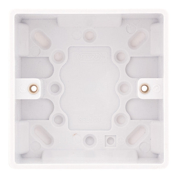 Selectric Smooth Back Box 1 Gang 35mm White