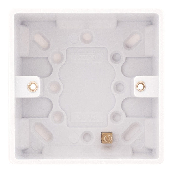 Selectric Smooth Back Box 1 Gang 47mm White
