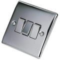 BG Nexus Metal - Polished Chrome - Light Switch 3G 2 Way 20A 16AX