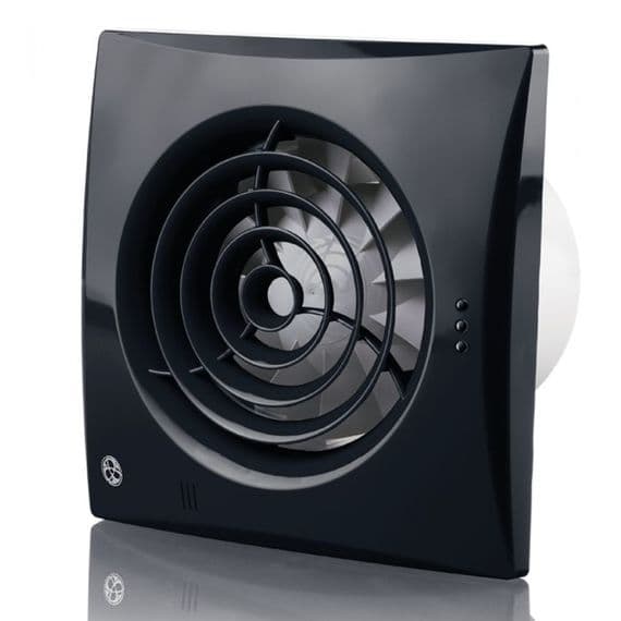 Blauberg 100mm Calm Extractor Black Fan with Pull Cord