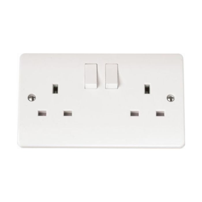 Click Scolmore - 2G 13A Twin Earth 2 Pole Switched Socket