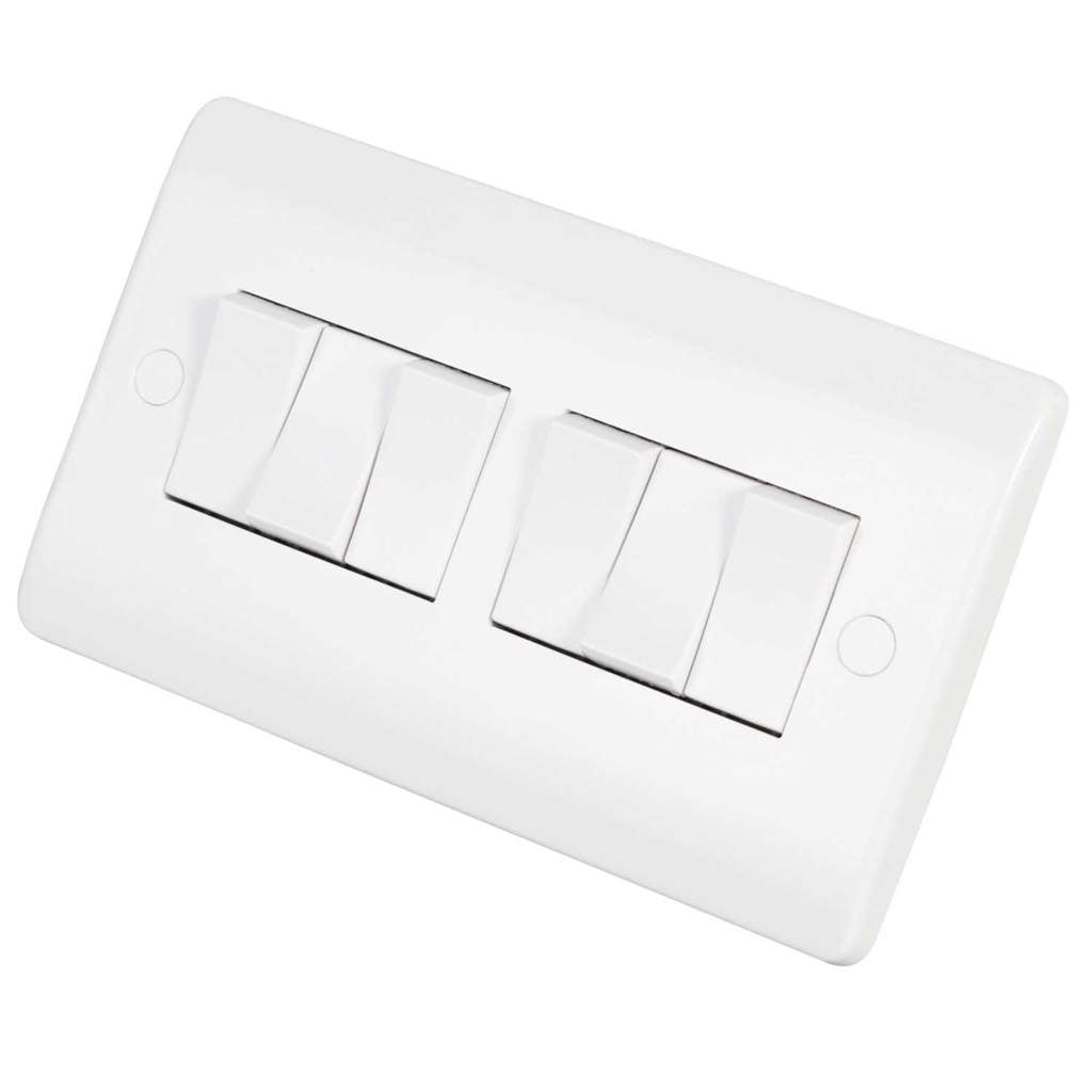Click Scolmore - Light Switch 10A 6G 2 Way