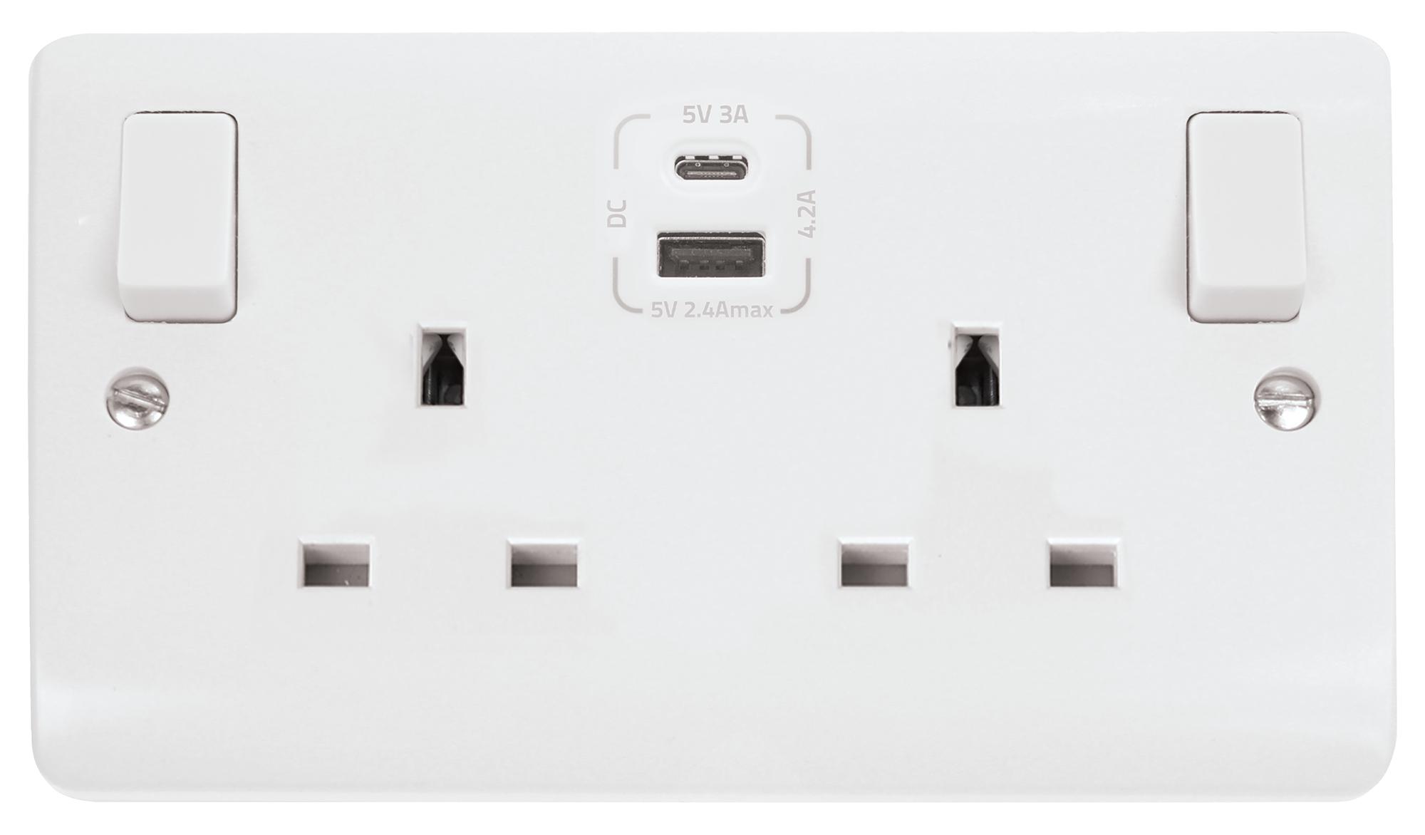 Click Scolmore - 2G 13A Type A & C USB
