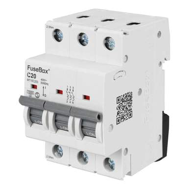 FuseBox MT10C203 Triple Pole Type C MCB 20A 10kA