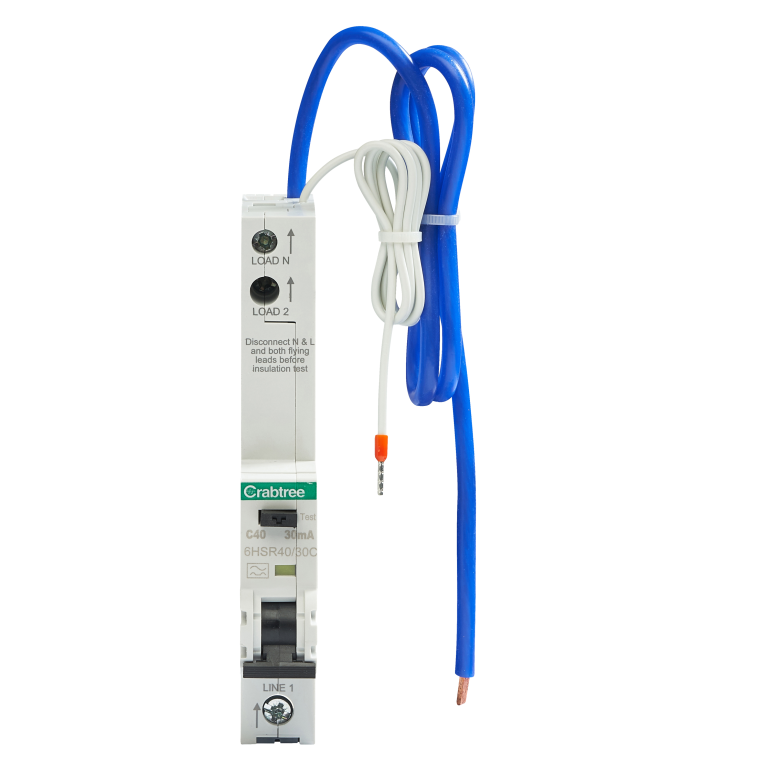 Crabtree 6HSR40/30C Loadstar RCBO SPN C 40A 30mA 10kA