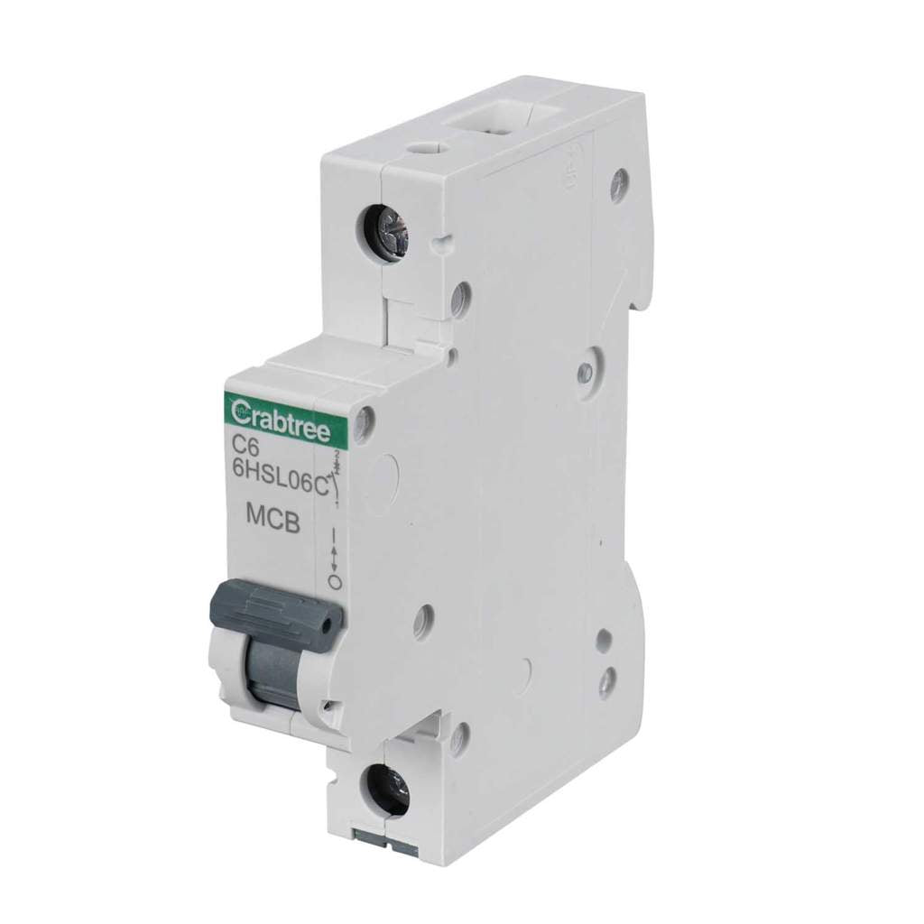 Crabtree 6HSL06C Loadstar 6A 10kA C-Curve 1-Pole MCB