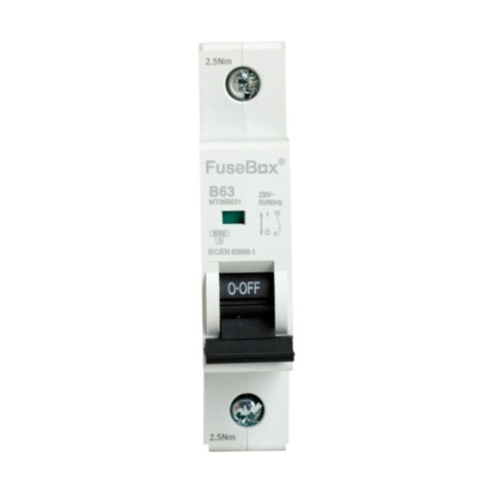 FuseBox MT06B631 MCB SP Type B 63A 6kA