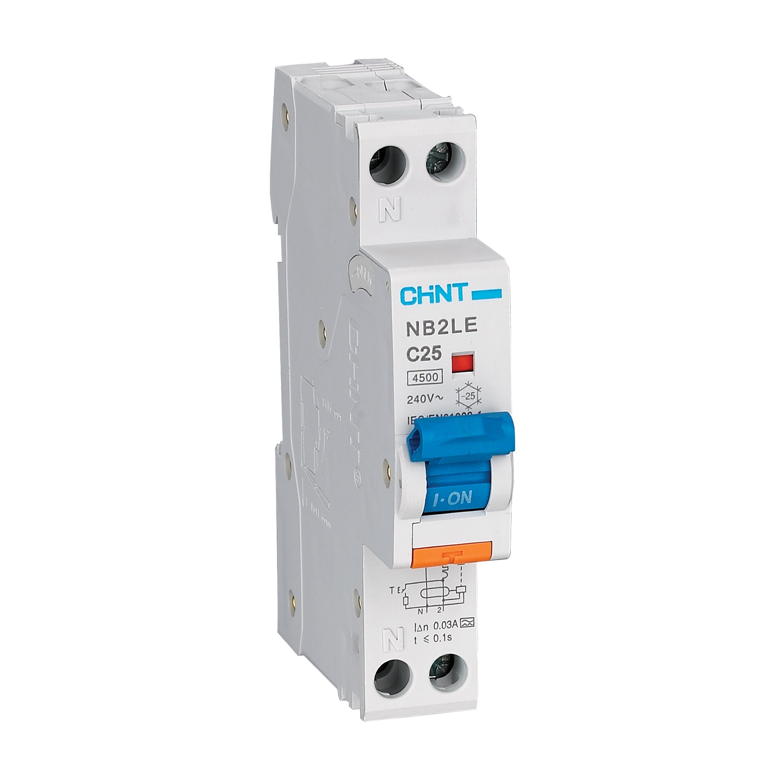 Chint 10A B Curve RCBO 1 Pole + Neutral