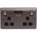 BG Nexus Metal - Black Nickel 13A 2G Socket - 2 x USB Type A Ports