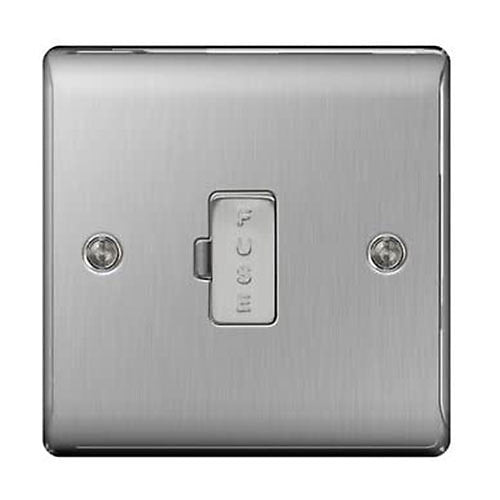 BG Nexus Metal - Brushed Steel 13A Unswitched Fused Connection Unit