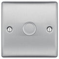 BG Nexus Metal - Brushed Steel 1G Dimmer Switch 200W