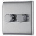 BG Nexus Metal - Brushed Steel 2G Dimmer Switch 200W