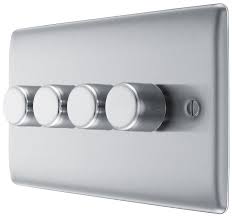 BG Nexus Metal - Brushed Steel 4G Dimmer Switch 200W