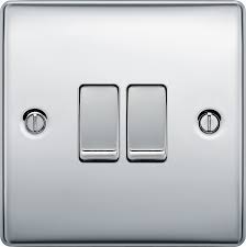BG Nexus Metal - Polished Chrome - Light Switch 2G 2 Way 20A 16AX