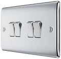 BG Nexus Metal - Polished Chrome - Light Switch 4G 2 Way 20A 16AX