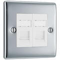 BG Nexus Metal Polished Chrome - 2G RJ45 Socket