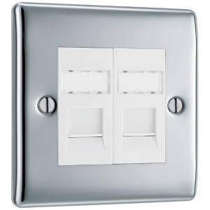 BG Nexus Metal Polished Chrome - 2G RJ45 Socket