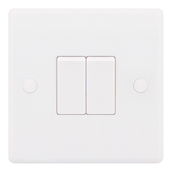Selectric Smooth 10A Light Switch 2 Gang 2 Way